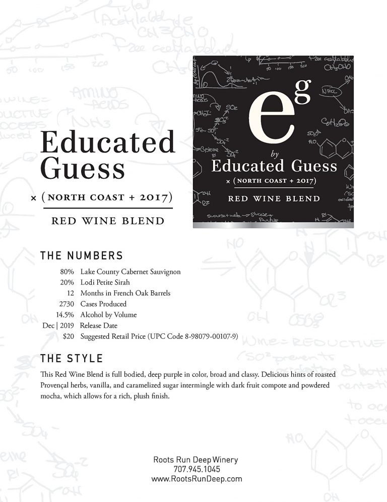 Educated Guess Red Wine Blend 2017 North Coast Roots Run Deep Website